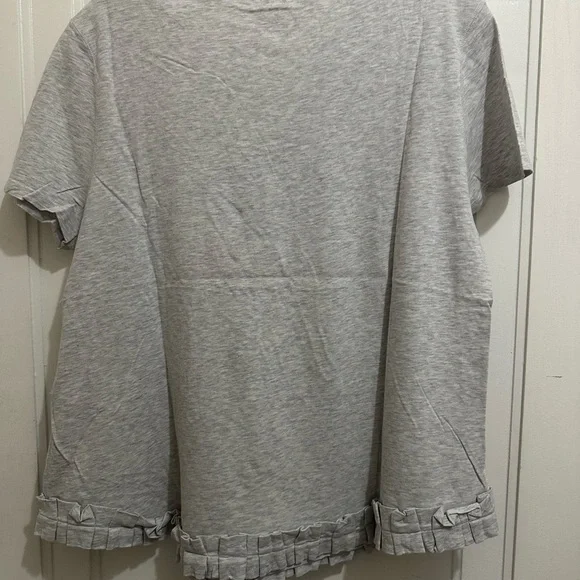 Marc Cain Grey Cotton T-Shirt with Dog and Floral sequin and stone design - Picture 4 of 7